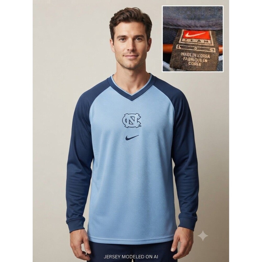 Nike North Carolina Tar Heels Long Sleeve Jersey Blue/Navy Size L